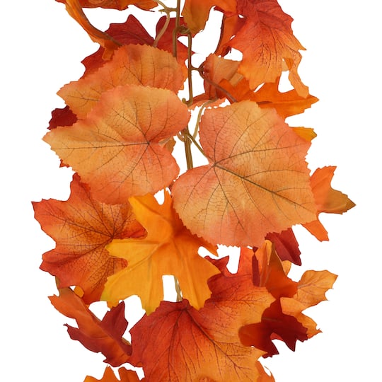 6ft. Orange Oak, Maple & Grape Leaves Chain Garland by Ashland®